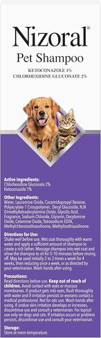 Nizoral Ketoconazole Pet Shampoo for Dogs and Cats, 16 Oz, 1% Ketoconazole, 2% Chlorhexidine Gluconate, Antifungal, Antimicrobial Support, Skin Health, Odor Control, Dog Itching Skin Relief Shampoo in Kuwait