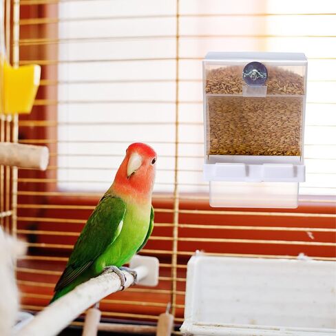 GlikCeil 12 Pcs No Mess Bird Feeder Automatic Bird Feeder for Cage Bulk Parrot Seed Food Container Cage Accessories for Small Medium Parakeet Canary Cockatoo Cockatiel Finch in Kuwait