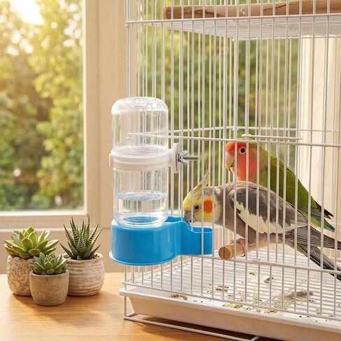 Automatic Bird Water Dispenser, Gravity Water Bowl & Bird Cage Feeder, Easy to Clean & Fits Most Cages – Bebederos para Pajaritos for Parakeet Cockatiel Budgie in Kuwait