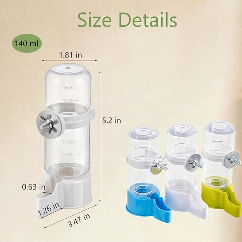 Automatic Bird Water Dispenser, Gravity Water Bowl & Bird Cage Feeder, Easy to Clean & Fits Most Cages – Bebederos para Pajaritos for Parakeet Cockatiel Budgie in Kuwait