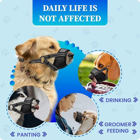 Dog Muzzle Medium Sized Dogs - Soft Muzzle for Medium Sized Dog with Air Mesh | Adjustable Dogs Muzzles to Stop Biting Barking and Chewing that Allows Panting Drinking | Perfect for Small to Large in Kuwait