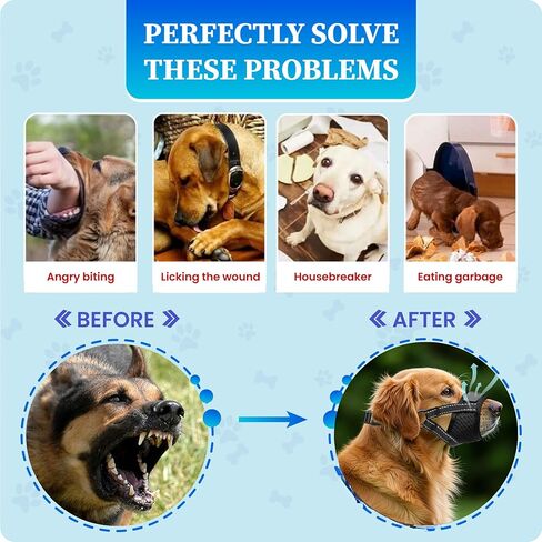 Dog Muzzle Medium Sized Dogs - Soft Muzzle for Medium Sized Dog with Air Mesh | Adjustable Dogs Muzzles to Stop Biting Barking and Chewing that Allows Panting Drinking | Perfect for Small to Large in Kuwait