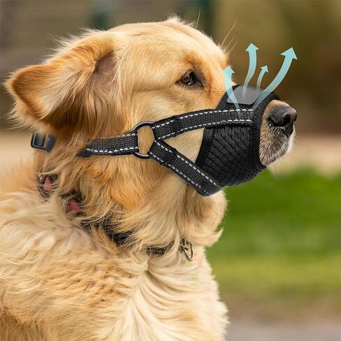 Dog Muzzle Medium Sized Dogs - Soft Muzzle for Medium Sized Dog with Air Mesh | Adjustable Dogs Muzzles to Stop Biting Barking and Chewing that Allows Panting Drinking | Perfect for Small to Large in Kuwait