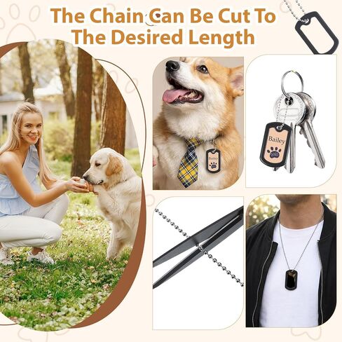 10 PCS Silicone Dog Tag Cover, Black Dog Tags Silencer Cover with Stainless Steel Chain, Pet Tags Covers Dogs ID Tag Covers for Reduce Noise in Kuwait
