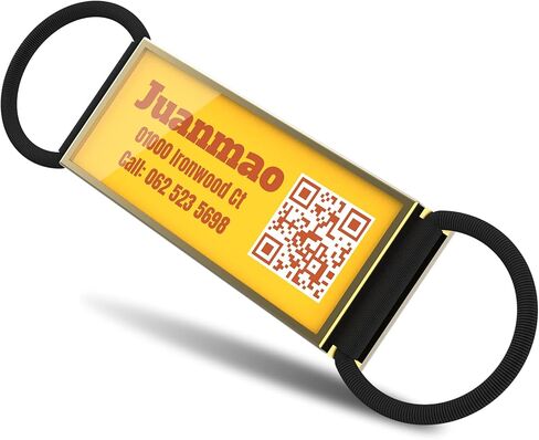 QR Code Slide-On Dog Tag, Personalized Name ID Tag for Pets, Custom Silent & Noiseless Dog Tag – Free Online Profile & Scan QR for Instant Location Alerts via Email in Kuwait