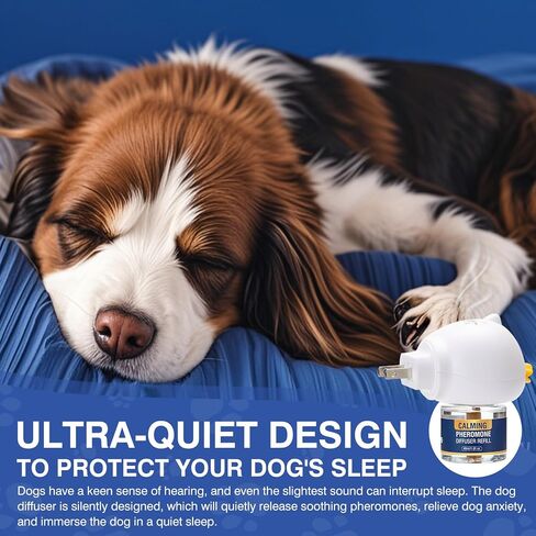 Dog Pheromone Calming Diffuser 4 In 1 Appeasing Pet Pheromones Diffuser to Calm Kit (Plug in+ 3 Pack 48ml Refill) for Anxiety Relief Reduce Barking Aggression Fighting Stress 90 Day Supply(Tasteless) in Kuwait