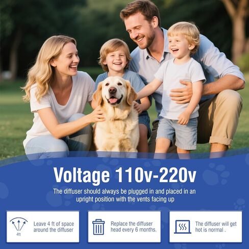Dog Pheromone Calming Diffuser 4 In 1 Appeasing Pet Pheromones Diffuser to Calm Kit (Plug in+ 3 Pack 48ml Refill) for Anxiety Relief Reduce Barking Aggression Fighting Stress 90 Day Supply(Tasteless) in Kuwait