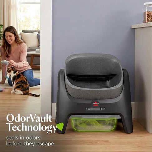 صندوق فضلات القطط الأوتوماتيكي CleanWell من بيسيل مع تقنية OdorVault، سعة صندوق XL لمدة 20 يومًا، التحكم في التطبيقات ومراقبة الصحة، 4393 in Kuwait