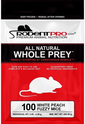 RodentPro Frozen Reptile Feeder White Peach Fuzzy Mice (100 Count) in Kuwait