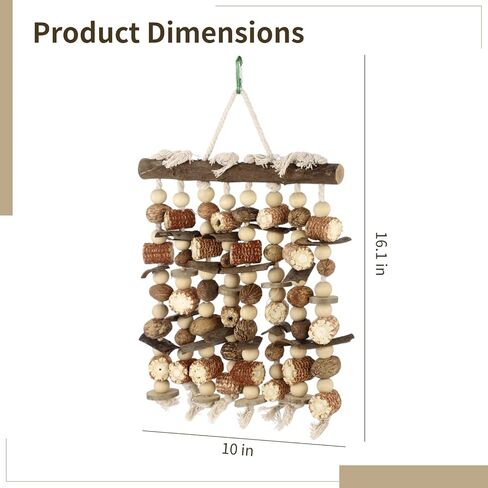 Large Bird Macaw Chew Toy, Natural Hanging Parrot Chewing Toy with Corn Cob, Bird Cage Accessories for Macaw, Cockatoo, Large and Medium Parrots in Kuwait
