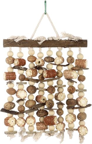 Large Bird Macaw Chew Toy, Natural Hanging Parrot Chewing Toy with Corn Cob, Bird Cage Accessories for Macaw, Cockatoo, Large and Medium Parrots in Kuwait
