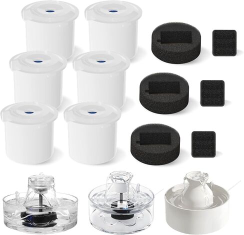 نافورة مياه زجاجية للقطط بسعة 88 أونصة/2.6 لتر، نافورة مياه للقطط والكلاب للشرب، نافورة مياه زجاجية فائقة الهدوء للقطط في الأماكن المغلقة، نافورة مياه للحيوانات الأليفة للمنازل متعددة القطط، موزع مياه أوتوماتيكي للقطط in Kuwait
