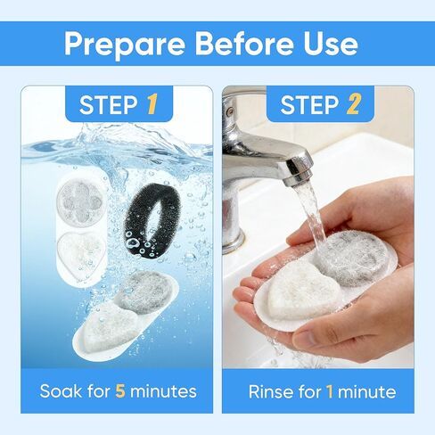 Upgrade Cat Water Filter Replacement Compatible with APAUK 108oz/3.2L Cat Fountain, Individually Packaged,Triple Filtration Carbon Filters for Pet Fountain, Includes 8 Filters and 8 Sponges in Kuwait
