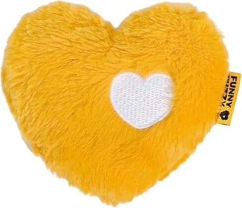 FUNNY FUZZY Dog Toy, Heart Plush Squeaky Dog Toy for Puppy Cats with Soft Squeaker, Fun for Indoor Puppies and Kitten, Pet Toy for Small Medium Large Breeds, Yellow,1PC in Kuwait