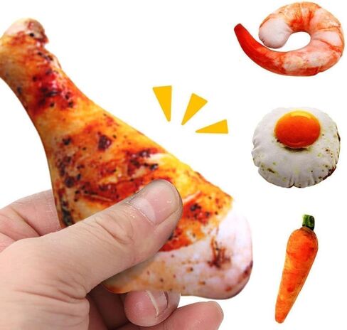 Chicken Leg, Plush Dog Toys - Squeaky, Soft Chew Toys for Small, Medium, Large Dogs; Perfect for Boredom Relieving in Kuwait