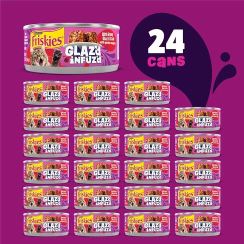 Purina Friskies Glaz’d and Infuz’d with Gravy Glaz’d Crab Flavored Wet Food for Cats - 5.5 Ounce (Pack of 24) in Kuwait