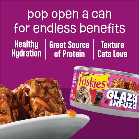 Purina Friskies Glaz’d and Infuz’d with Gravy Glaz’d Crab Flavored Wet Food for Cats - 5.5 Ounce (Pack of 24) in Kuwait