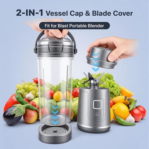 مجموعة غطاء الوعاء والشفرة المتوافقة مع خلاط Ninja Blast المحمول سلسلة BC100 وBC151 - غطاء فوهة رشفة مانع للتسرب وواقي قاعدة سفلية للسفر وصالة الألعاب الرياضية والتخزين - ملحقات خالية من مادة BPA in Kuwait