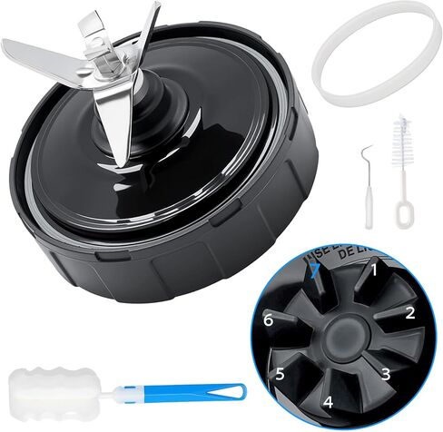 7 Fins Extractor Blade Assembly Compatible with Ninja Blender, 4 in Blender Blade Replacement for BN401 BN751 BN801 BL480 BL482 BL642 BL682 NN102 BL2012, with Hook Brush Rubber Gasket in Kuwait