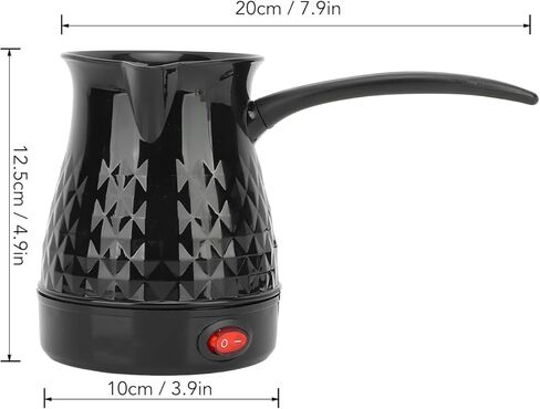 Electric Turkish Coffee Maker, 600ml Turkish Coffee Machine, 600W Anti Scald Tea Maker, 110V Portable Cafe Machine with Removable Handle for Home Heat Milk, Tea, US Plug in Kuwait