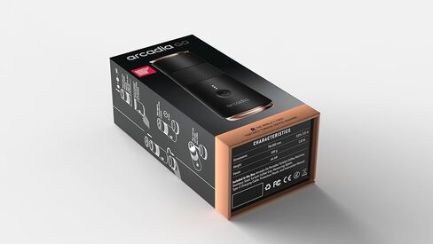 ماكينة صنع القهوة التركية المحمولة القابلة لإعادة الشحن من أركاديا جو - تعمل بمنفذ USB-C، مدمجة ولاسلكية، مثالية للاستخدام في الهواء الطلق، والسفر، والتخييم، وتخمير المكتب والمنزل (أسود ليلي) in Kuwait