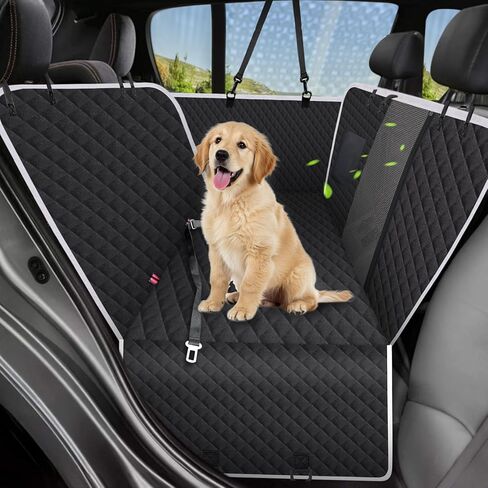 Meolsaek Dog Car Seat Cover for Back Seat, Non-Slip Backseat Cover for Dogs in Car, with Mesh Window Scratch Proof Waterproof Back Seat Protector for Trucks SUVs Most Cars (Black) in Kuwait