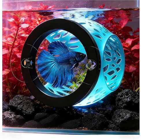 Floating Betta Hideout Cave for Aquarium, Multi-Function Resting Hammock & Shrimp Feeder with Fish Feeding Ring, Betta Fish Tank Accessories, Aquarium Decor & Fish Tank Decor（Ice Blue） in Kuwait