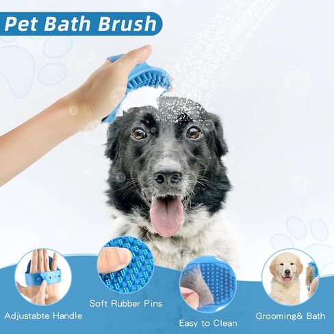 Dog Brush Dog Grooming Kit 7PCS Dog Brush for Shedding-Dog Brushes for Grooming, Dematting Comb for Dogs, Cat Nail Clipper with Nail File, Flea Comb, Pet Comb, Pet Bath Brush-Blue in Kuwait