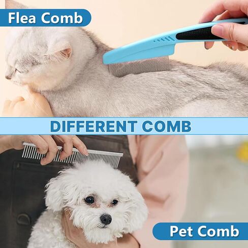 Dog Brush Dog Grooming Kit 7PCS Dog Brush for Shedding-Dog Brushes for Grooming, Dematting Comb for Dogs, Cat Nail Clipper with Nail File, Flea Comb, Pet Comb, Pet Bath Brush-Blue in Kuwait