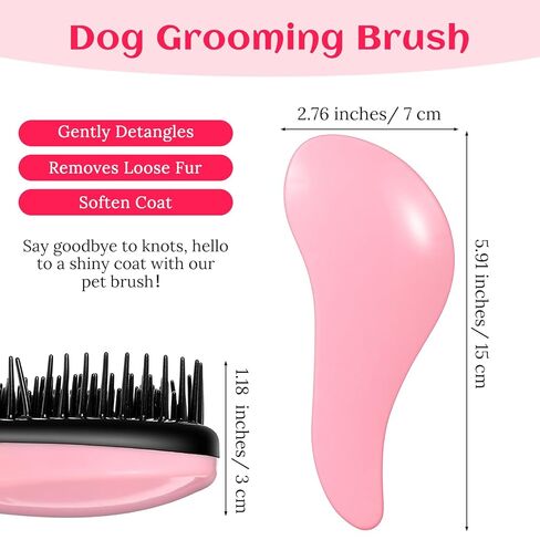 Puppy Brushes for Small Dogs - 2Pcs Soft Pet Grooming Brush for Yorkie, Shih Tzu, Maltipoo & Maltese, Gentle Detangling Shedding Brush for Wet or Dry Fur (Blue + Pink) in Kuwait