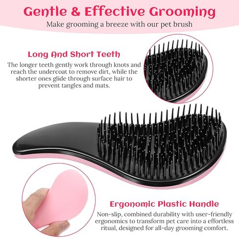 Puppy Brushes for Small Dogs - 2Pcs Soft Pet Grooming Brush for Yorkie, Shih Tzu, Maltipoo & Maltese, Gentle Detangling Shedding Brush for Wet or Dry Fur (Blue + Pink) in Kuwait