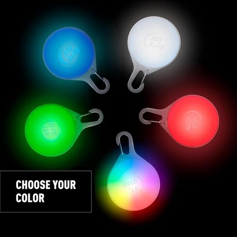 Nite Ize SpotLit Splash ضوء طوق قابل لإعادة الشحن مقاوم للماء - يدعم الرؤية أثناء المشي ليلاً - أربعة ألوان في وضع القرص المتوهج أو الفلاش أو تغيير اللون - مقاوم للماء وغاطس - تقنية القرص O in Kuwait