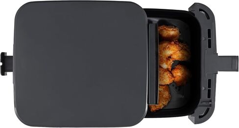 LIVWELL Smart Touch 8-Quart Air Fryer with LED Touch Screen & Stainless Steel Glass Window Basket | 12 Presets, PFOA & PFAS-Free | Grey with Stainless Steel Accents in Kuwait
