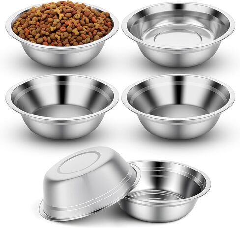 6-Pack Stainless Steel Dog Bowls, 8.26" Metal Food and Water Dish, Replacement Metal Pet Puppy Food Water Bowl Set Suit Dishwasher Safe for Small Medium Large Dogs Cats in Kuwait