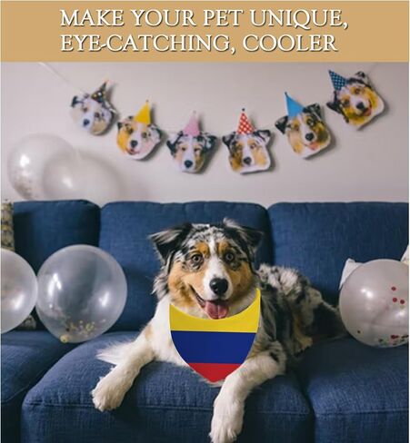 JXGZSO 1 Piece Colombian Flag Triangle Dog Bandana Colombian Theme Dog Gift Colombian Merchandise (Colombian Flag Dog) in Kuwait