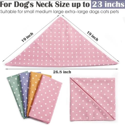 Dog Bandanas Cat Cute Soft Cotton Puppy Flowers Scarfs Washable Daily Handkerchief Comfortable Gifts, Adjustable Accessories for Small Medium Large Pup Pet (Blue) in Kuwait