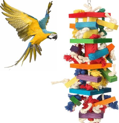 Extra Large Bird Parrot Toys for Macaws, African Greys, Amazons – Durable Parrot Chew Toy for Large Birds in Kuwait