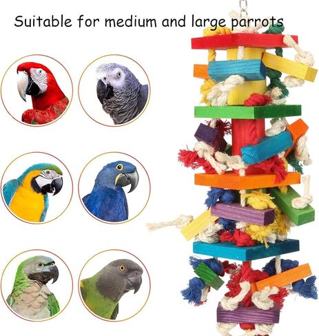 Extra Large Bird Parrot Toys for Macaws, African Greys, Amazons – Durable Parrot Chew Toy for Large Birds in Kuwait