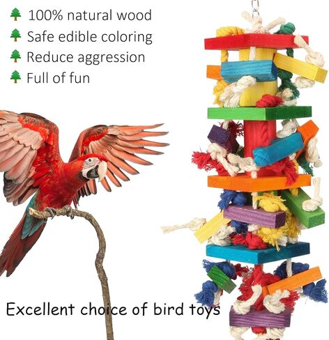 Extra Large Bird Parrot Toys for Macaws, African Greys, Amazons – Durable Parrot Chew Toy for Large Birds in Kuwait