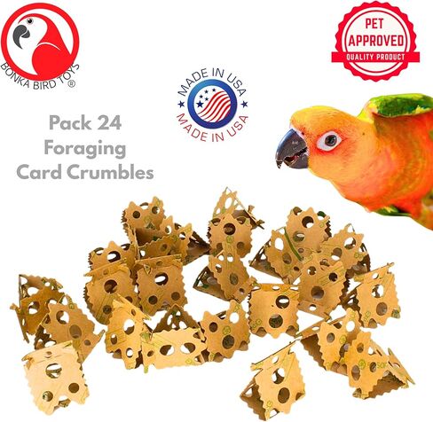 ألعاب بونكا بيرد 1222 Pk24 Card Crumbles - ألعاب الطيور القابلة للتمزيق للببغاوات والكونيور والكوكاتيل - لعبة الطيور العلفية، ألعاب الببغاء الصغيرة للمضغ والإثراء واللعب في القفص in Kuwait