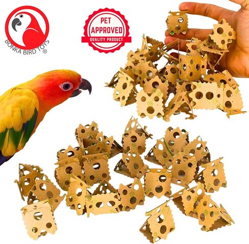 ألعاب بونكا بيرد 1222 Pk24 Card Crumbles - ألعاب الطيور القابلة للتمزيق للببغاوات والكونيور والكوكاتيل - لعبة الطيور العلفية، ألعاب الببغاء الصغيرة للمضغ والإثراء واللعب في القفص in Kuwait