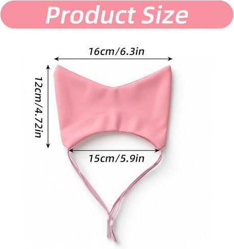 Adjustable Pet Shower Cap, Waterproof Cat Bath Cap with Cute Ears, Reusable Dog Ear Protection for Cats Dogs Small Pets Kitten Puppy, Pink in Kuwait