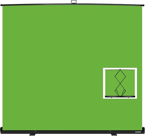 FUDESY 78.7 x 93in Extra Wide Large Collapsible Green Screen Chroma Key Panel, Portable Retractable Wrinkle Resistant Green Backdrop for Streaming, Tiktok, Auto-Locking Frame, Aluminum Hard Case in Saudi Arabia