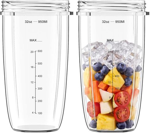 2 عبوة من أكواب الخلاط البديلة بوزن 24oz المتوافقة مع سلسلة NutriBullet 600W 900W، قطع غيار NutriBullet مناسبة لشفرات المستخرج، وليس لشفرات Magic Bullet، Lean، RX (بدون غطاء) in Kuwait