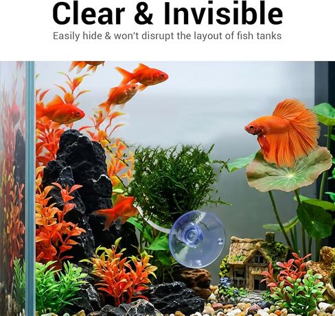 30 Pcs Aquarium Suction Cups with 30 Pcs Adjustable Zip Ties, Clear Fish Tank Small Suction Cups, Mini Suctions Cup for Aquarium, Plants, Planter, Moss, Shrimp Nest in Kuwait