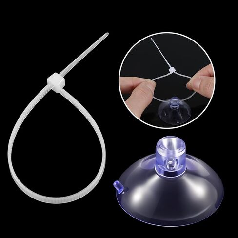 30 Pcs Aquarium Suction Cups with 30 Pcs Adjustable Zip Ties, Clear Fish Tank Small Suction Cups, Mini Suctions Cup for Aquarium, Plants, Planter, Moss, Shrimp Nest in Kuwait