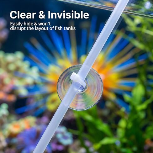 30 Pcs Aquarium Suction Cups with 30 Pcs Adjustable Zip Ties, Clear Fish Tank Small Suction Cups, Mini Suctions Cup for Aquarium, Plants, Planter, Moss, Shrimp Nest in Kuwait