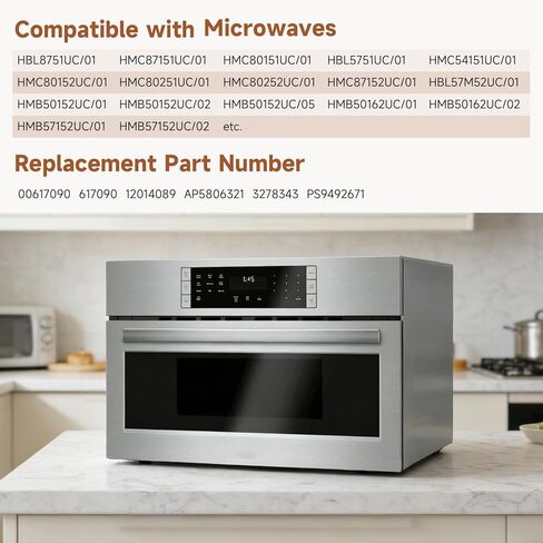 2 قطعة غطاء ميكا للدليل الموجي للميكروويف مع 2 قطعة أزرار قفل متوافقة مع Bosch HMV3052U/01 استبدال #: 00617090 617090 in Kuwait