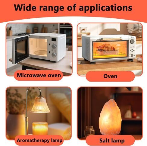 4 قطع WPW10412711 لمبات فرن الميكروويف، E14 25W 2700K 110V ~ 130V لمبات الميكروويف، مناسبة للدوامة، Maytag، Amana، IKEA AP6021092 PS11754413 EAP11754413 لمبة مقاومة لدرجة الحرارة العالية 300 درجة مئوية in Kuwait