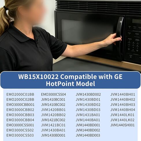 مقبض باب فرن الميكروويف WB15X10022 متوافق مع بدائل GE HotPoint WB15X10083 245428 AP2021173 EAP232102 5304408525 in Kuwait
